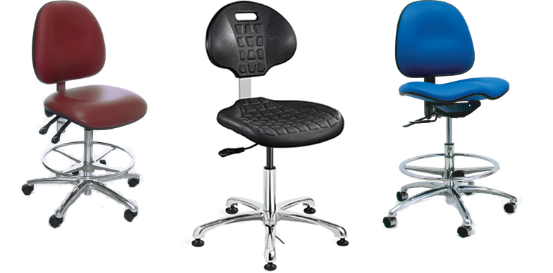 Cleanroom Chairs by Bevco Ergonomic Seating, Gibo/Kodama Seating and Industrial Seating.