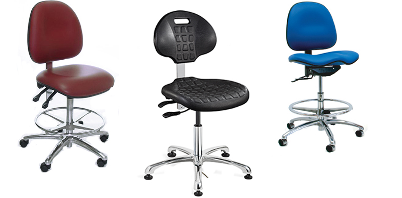 Cleanroom chairs and cleanroom stools from Bevco Ergonomic Seating, Gibo/Kodama Chairs and Industrial Seating