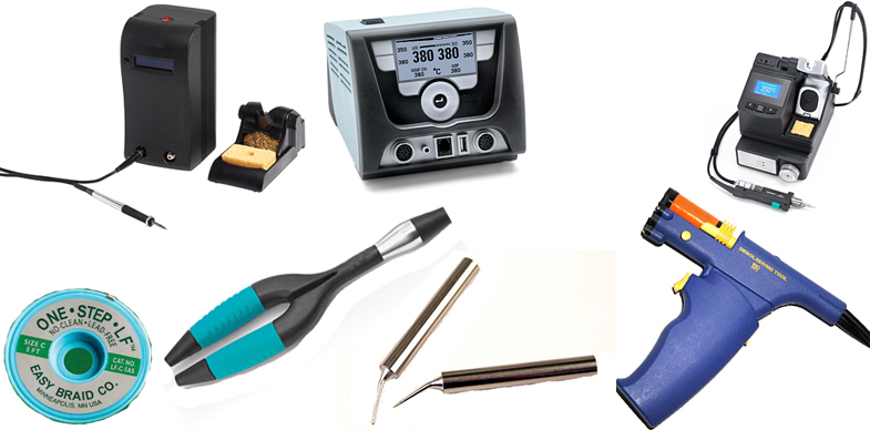 Desoldering/Rework Stations, Desoldering Braid and Wick, Irons and Handpieces, Tips and more from Hakko, JBC Tools, Metcal Inc, Weller and more