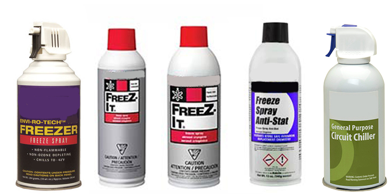Freeze Sprays from ACL Staticide, Chemtronics, MicroCare Corporation and TechSpray