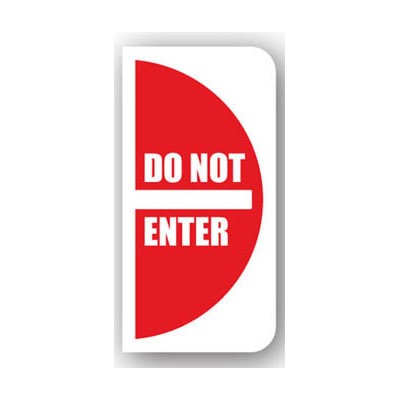 Ergomat - DuraStripe Side Peel & Stick Floor Safety Sign - "Left Facing Do Not Enter Sign" - 14" x 24"