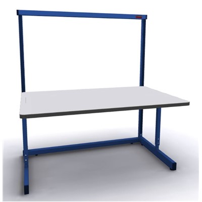 Production Basic 1006 - Stand-Alone C-Leg Station Workbench - 60" W x 36" D - Blue Frame - Gray Surface