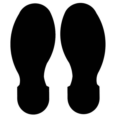 Brady 104410 - ToughStripe Floor Footprints - Polyester - 3.5" x 3.5" x 10" - Black - 10/Pack