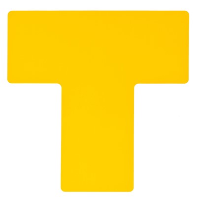 Brady 104463 - B-514 ToughStripe Floor Divider "T" Marks - 4" x 10" - Yellow - 20/Pack