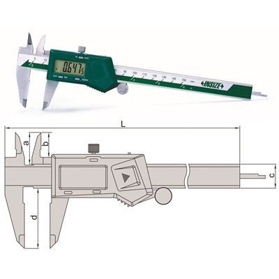 Insize 1108-300 - Electronic Caliper - 0-12"/0-300mm Range - 0.0005"/0.01 mm Resolution