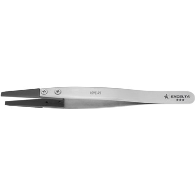 Excelta 159E-RT - 3-Star Large Carbofib Tip Tweezers - Stainless Steel - 5.125"