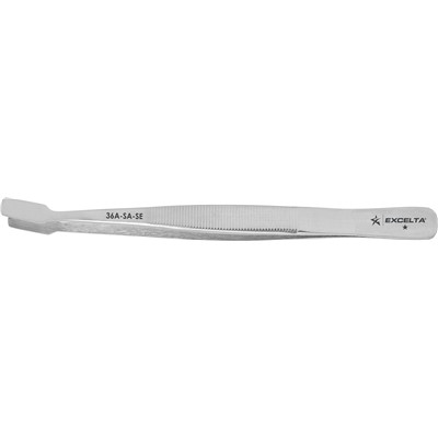 Excelta 36A-SA-SE - 1-Star Broad Angle Tip Tweezers - Anti-Magnetic Stainless Steel - 4.75"