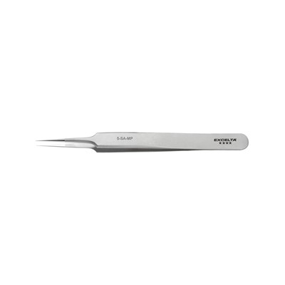 Excelta 5-SA-MP - Anti-Magnetic Stainless Steel Tweezers - Straight Tapered Ultra Fine Point - Mirror Polished Tips