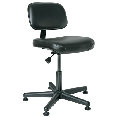 Bevco 5000-V-BK - Doral 5000 Series Upholstered Chair - Vinyl - 17"-22" - Mushroom Glides - Black