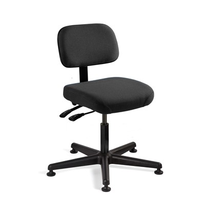 Bevco 5001-F-BK - Doral 5000 Series Upholstered Chair w/Seat & Back Tilt - Fabric - 17"-22" - Mushroom Glides - Black