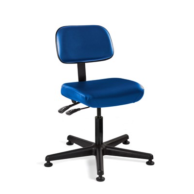 Bevco 5001-V-BL - Doral 5000 Series Upholstered Chair w/Seat & Back Tilt - Vinyl - 17"-22" - Mushroom Glides - Blue
