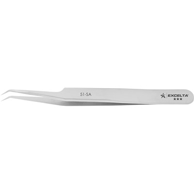Excelta 51-SA - 3-Star Oblique Angled Tweezers w/Micro-Fine Points - NEVERUST® - 4.5"