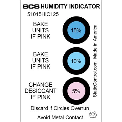 SCS 51015HIC125 - 3-Spot Humidity Indicator Card - 5-10-15% - 2" x 3" - 125/Can