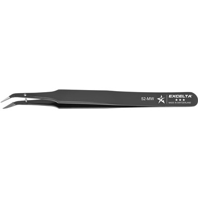 Excelta 52-MW - 3-Star High Precision Micro Straight Tipped Cutting Tweezers - High-Grade Carbon Steel - 4.5"
