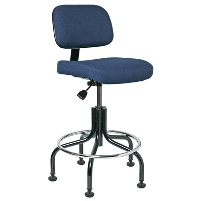 Bevco 5200-F-NY - Doral 5000 Series Upholstered Chair - Fabric - 20"-25" - Mushroom Glides - Navy