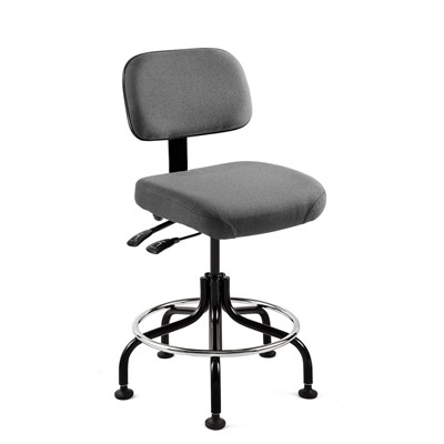 Bevco 5201-F-GY - Doral 5000 Series Upholstered Chair w/Seat & Back Tilt - Fabric - 20"-25" - Mushroom Glides - Gray