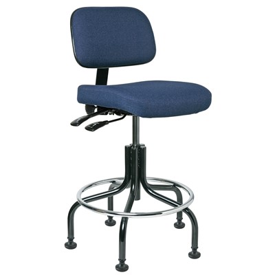 Bevco 5201-F-NY - Doral 5000 Series Upholstered Chair w/Seat & Back Tilt - Fabric - 20"-25" - Mushroom Glides - Navy
