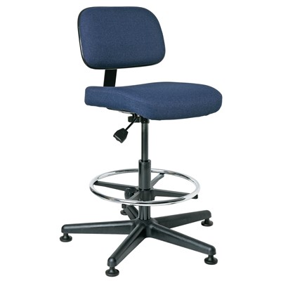 Bevco 5300-F-NY - Doral 5000 Series Upholstered Chair - Fabric - 20.5"-28" - Mushroom Glides - Navy