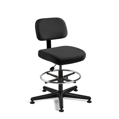 Bevco 5500-F-BK - Doral 5000 Series Upholstered Chair - Fabric - 23"-33" - Mushroom Glides - Black