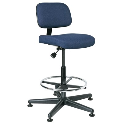 Bevco 5500-F-NY - Doral 5000 Series Upholstered Chair - Fabric - 23"-33" - Mushroom Glides - Navy