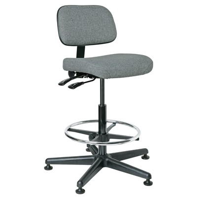 Bevco 5501-F-GY - Doral 5000 Series Upholstered Chair w/Seat & Back Tilt - Fabric - 23"-33" - Mushroom Glides - Gray