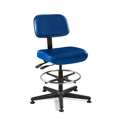 Bevco 5501-V-BL - Doral 5000 Series Upholstered Chair w/Seat & Back Tilt - Vinyl - 23"-33" - Mushroom Glides - Blue