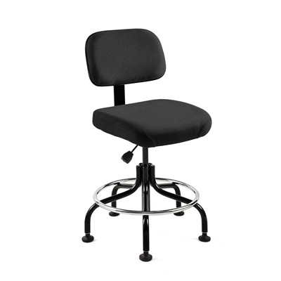 Bevco 5600-F-BK - Doral 5000 Series Upholstered Chair - Fabric - 25"-30" - Mushroom Glides - Black