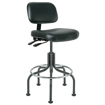 Bevco 5601-V-BK - Doral 5000 Series Upholstered Chair w/Seat & Back Tilt - Vinyl - 25"-30" - Mushroom Glides - Black