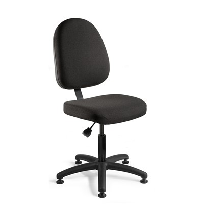 Bevco 6000-F-BK - Integra 6000 Series Upholstered Office Chair - Fabric - 17"-22" - Mushroom Glides - Black