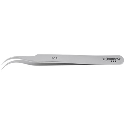 Excelta 7-SA - 3-Star High Precision Curved Tip Tweezers - NEVERUST® - 4.5"