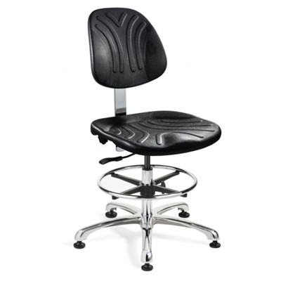 Bevco 7350D - Dura 7000D Series Ergonomic Chair - Polyurethane - 19"-26.5" - Mushroom Glides - Black