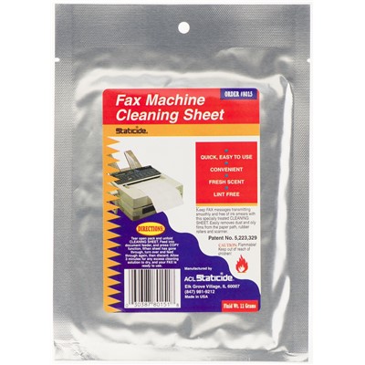 ACL Staticide 8015 - Fax Machine Cleaning Sheet - 1/Pouch - 24 Pouches/Case