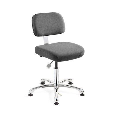 Bevco 8050-F-GY - Doral-E 8000 Series ESD Laboratory Chair - Static Control Fabric - 15.5"-21" - ESD Mushroom Glides - Gray