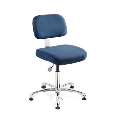 Bevco 8050-F-NY - Doral-E 8000 Series ESD Laboratory Chair - Static Control Fabric - 15.5"-21" - ESD Mushroom Glides - Navy Blue