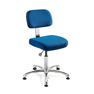 Bevco 8050-F-SB - Doral-E 8000 Series ESD Laboratory Chair - Static Control Fabric - 15.5"-21" - ESD Mushroom Glides - Blue