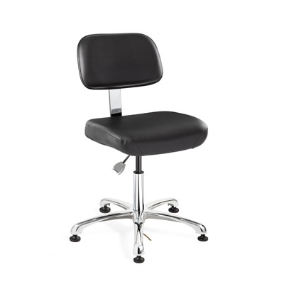 Bevco 8050-V-BK - Doral-E 8000 Series ESD Laboratory Chair - Static Control Vinyl - 15.5"-21" - ESD Mushroom Glides - Black