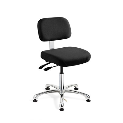 Bevco 8051-F-EB - Doral-E 8000 Series ESD Laboratory Chair w/Seat & Back Tilt - Static Control Fabric - 15.5"-21" - ESD Mushroom Glides - Ebony