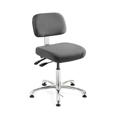 Bevco 8051-F-GY - Doral-E 8000 Series ESD Laboratory Chair w/Seat & Back Tilt - Static Control Fabric - 15.5"-21" - ESD Mushroom Glides - Gray