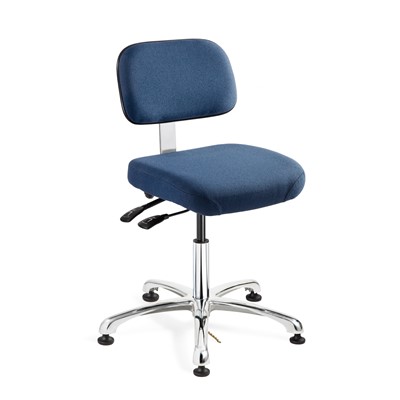 Bevco 8051-F-NY - Doral-E 8000 Series ESD Laboratory Chair w/Seat & Back Tilt - Static Control Fabric - 15.5"-21" - ESD Mushroom Glides - Navy Blue