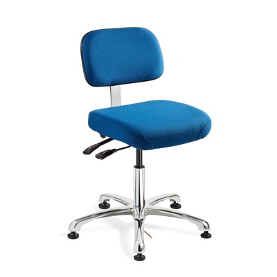 Bevco 8051-F-SB - Doral-E 8000 Series ESD Laboratory Chair w/Seat & Back Tilt - Static Control Fabric - 15.5"-21" - ESD Mushroom Glides - Blue