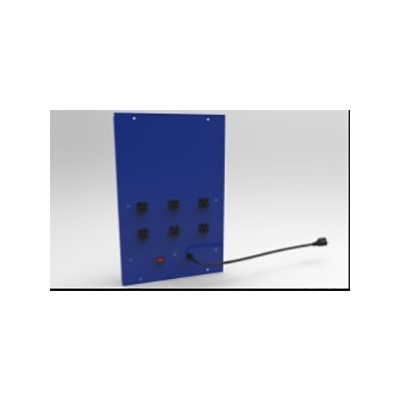 Production Basic 8328 - Riser Shelf Power Panel for Workbench - 15 amp - 12" x 18" - Blue