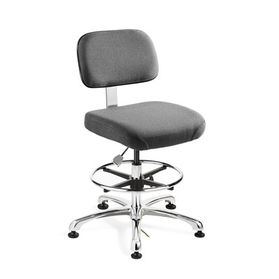 Bevco 8350-F-GY - Doral-E 8000 Series ESD Laboratory Chair - Static Control Fabric - 19"-26.5" - ESD Mushroom Glides - Gray
