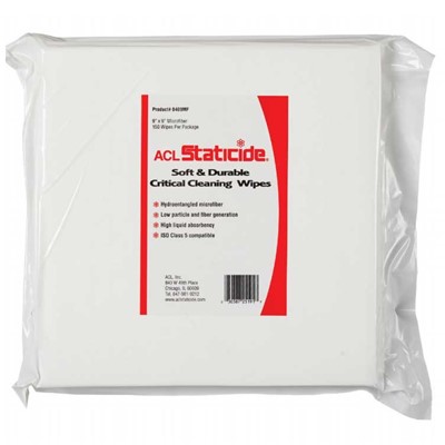 ACL Staticide 8409MF - Staticide Microfiber Wipes - 9" x 9" - 6 Bags/Case