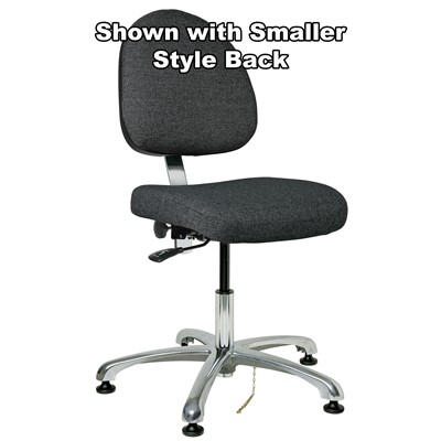 Bevco 9050L-E-F-GY - Integra-E 9000 Series ESD Chair - Static Control Fabric - 15.5"-21" - ESD Mushroom Glides - Gray