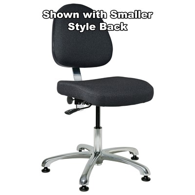 Bevco 9050L-S-F-BK - Integra 9000 Series Upholstered Office Chair - Fabric - 15.5"-21" - Mushroom Glides - Black