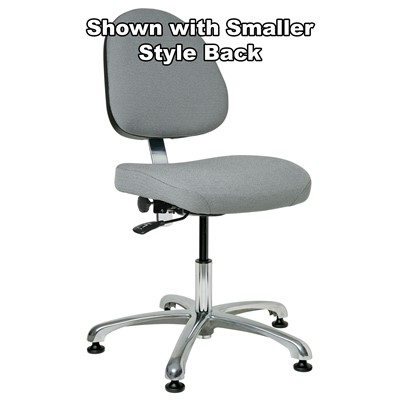 Bevco 9050L-S-F-GY - Integra 9000 Series Upholstered Office Chair - Fabric - 15.5"-21" - Mushroom Glides - Gray