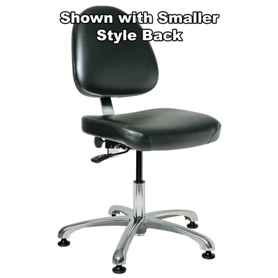 Bevco 9050L-S-V-BK - Integra 9000 Series Upholstered Office Chair - Vinyl - 15.5"-21" - Mushroom Glides - Black