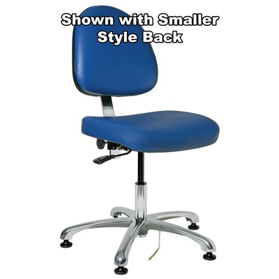 Bevco 9050LE2-BL - Integra-ECR 9000 Series Class 100 ESD Cleanroom Chair - Static Control Vinyl - 15.5"-21" - ESD Mushroom Glides - Blue