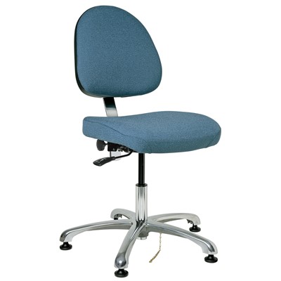 Bevco 9050M-E-F-SB - Integra-E 9000 Series ESD Chair - Static Control Fabric - 15.5"-21" - ESD Mushroom Glides - Slate Blue