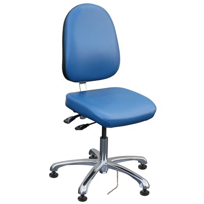Bevco 9051L-E-V-BL - Integra-E 9000 Series ESD Chair - Static Control Vinyl - 15.5"-21" - ESD Mushroom Glides - Blue
